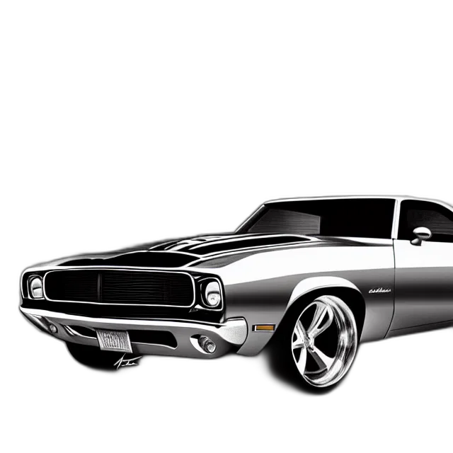 car, photorealistic, concept art, 3d render, cartoon, muscle, chrome, highly transparent PNG cut-out