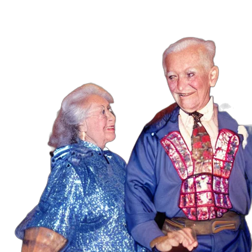 jacket, dress, staff, jewelry, 3d render, couple, grandparents, years transparent PNG cut-out