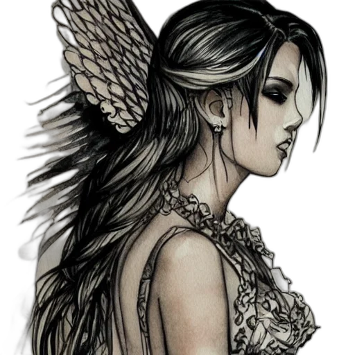 jewelry, dress, fantasy art, comic book art, concept art, photorealistic, dark, earth tones transparent PNG cut-out