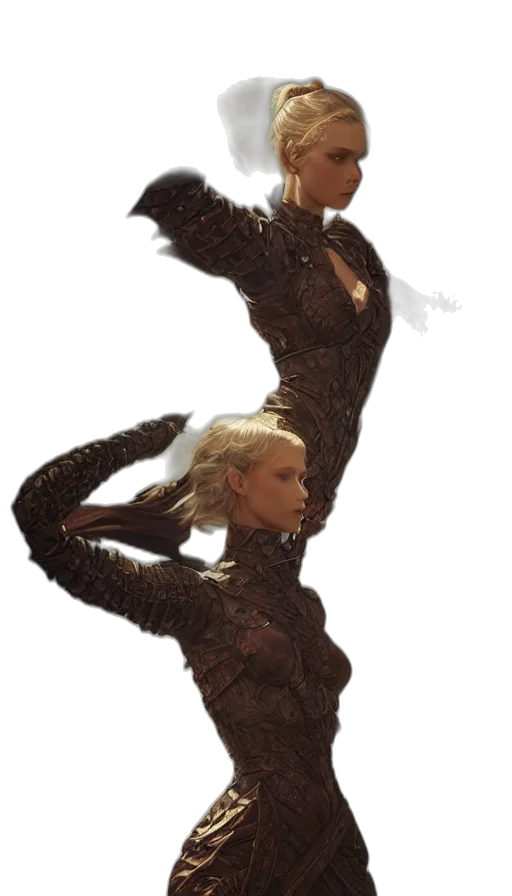 hair, dragon, jacket, dress transparent PNG cut-out