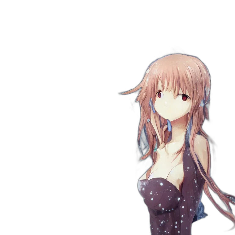 dress, robot, staff, hair transparent PNG cut-out