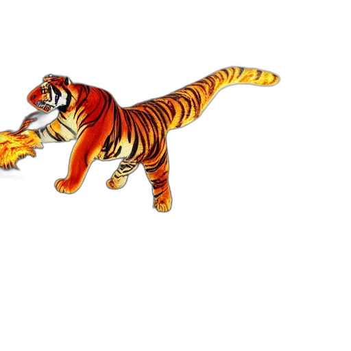 animal, creature, dragon, concept art, 3d render, pixel art, fantasy art, tiger transparent PNG cut-out