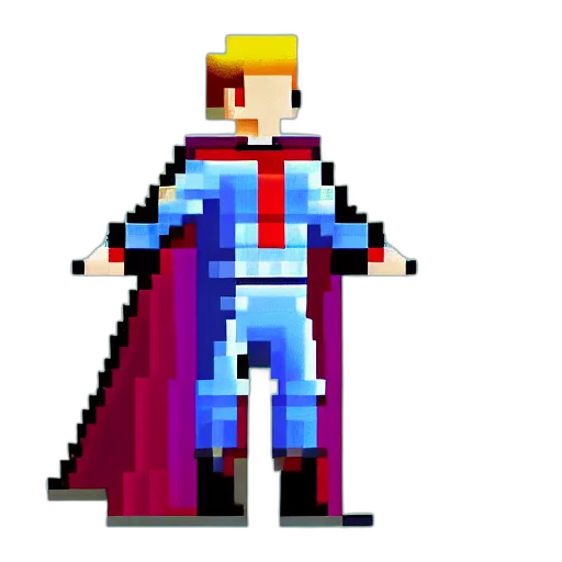 staff, robot, jacket, pixel art, concept art, 3d render, comic book art, pixel transparent PNG cut-out