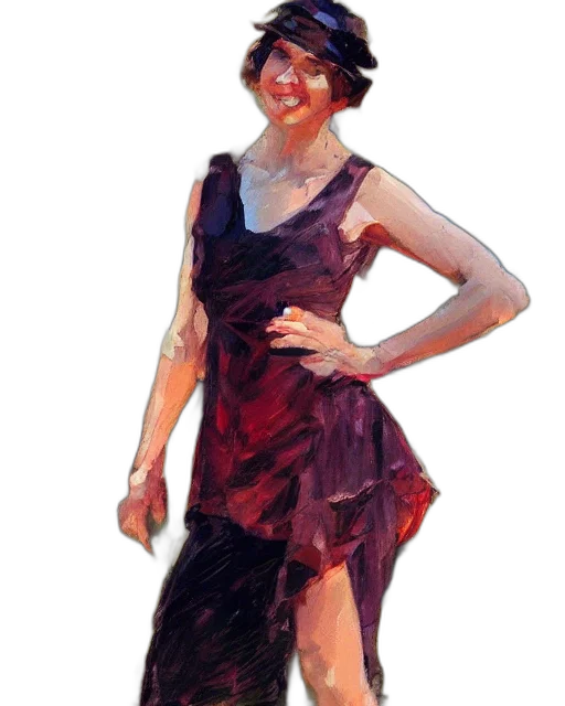dress, staff, hat, face transparent PNG cut-out