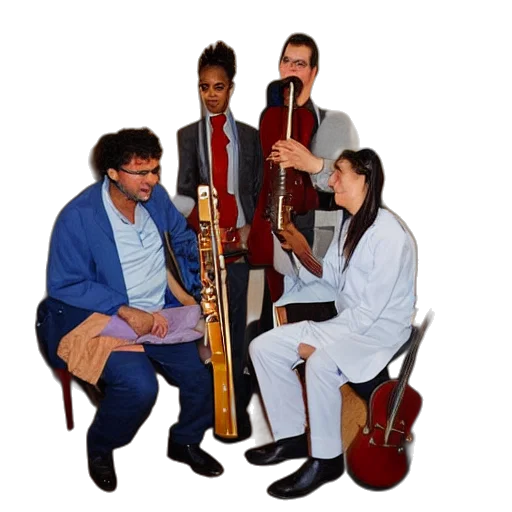 staff, jacket, doctors, playing, instruments, together transparent PNG cut-out