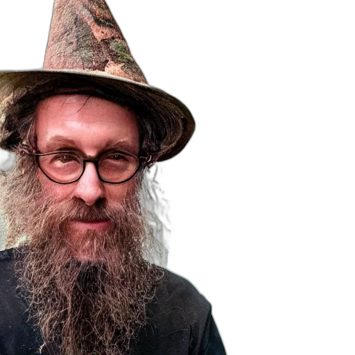 hat, staff, hair, creature, photograph, wizard, lizard, man transparent PNG cut-out