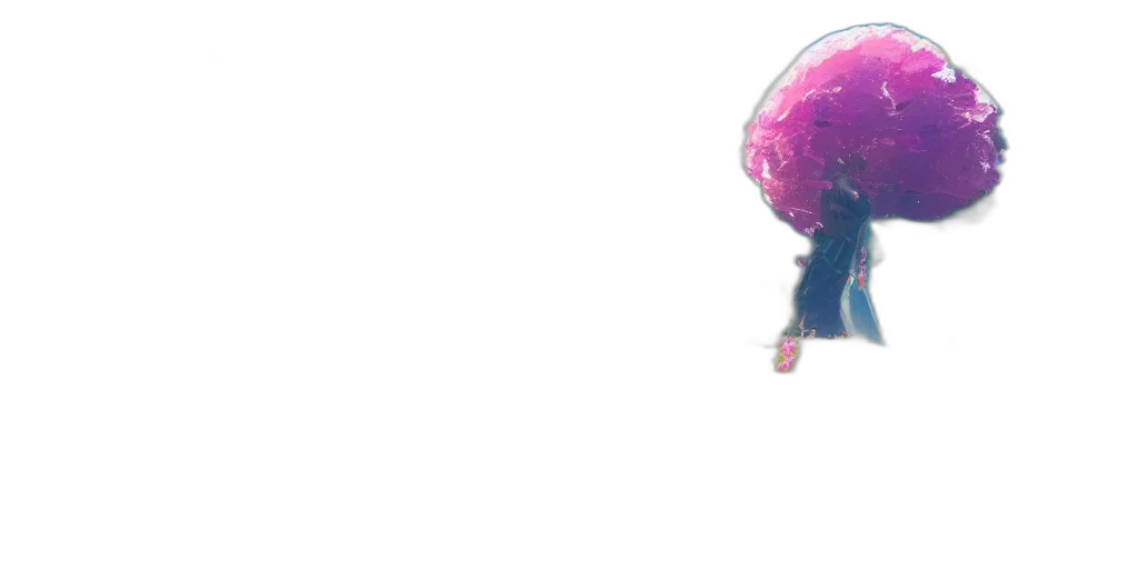 umbrella, creature, animal, hair, concept art, watercolor, 3d render, anime transparent PNG cut-out