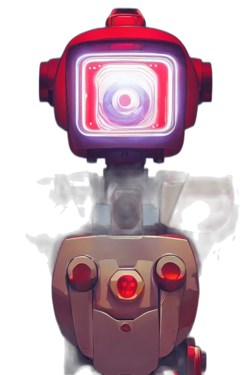 robot, weapon, face, staff transparent PNG cut-out