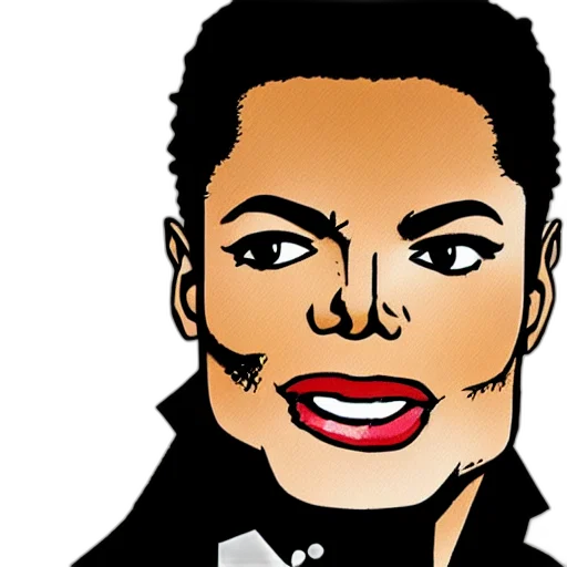 face, cartoon, photorealistic, comic book art, concept art, michael, jackson, learn transparent PNG cut-out