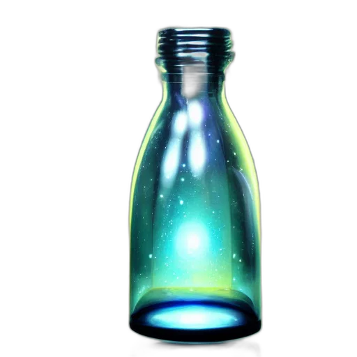 bottle, 3d render, photorealistic, concept art, vaporwave, outer space, galaxies, planets transparent PNG cut-out