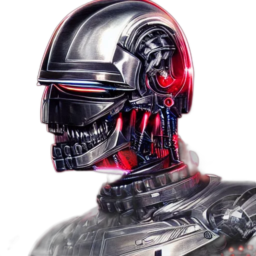 robot, mask, concept art, 3d render transparent PNG cut-out