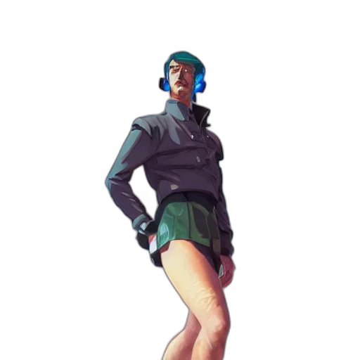 jacket, staff, dress, robot transparent PNG cut-out