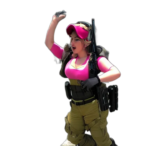 weapon, staff, hat, concept art, 3d render, princess, peach, swat transparent PNG cut-out