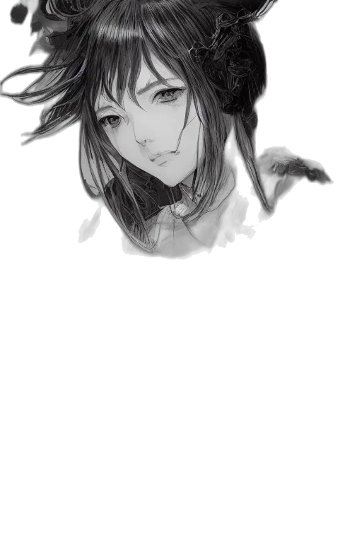 face, creature, hat, mask, pencil sketch, anime, concept art, fantasy art transparent PNG cut-out