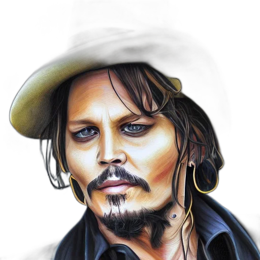 hat, face, photorealistic, watercolor, oil painting, fantasy art, portrait, jonny transparent PNG cut-out