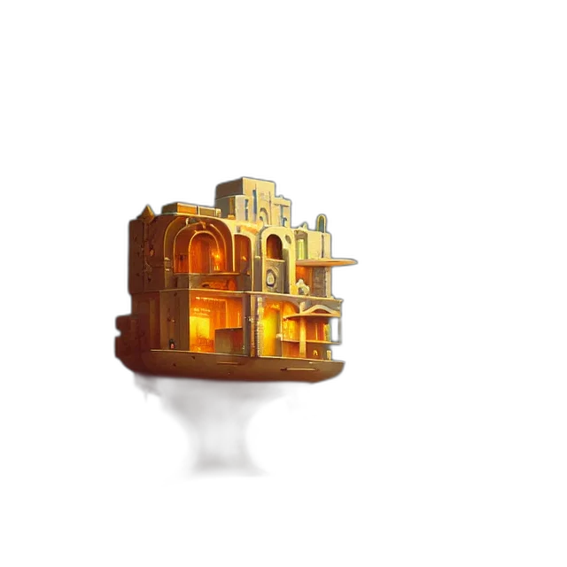 crown, hat, furniture, building, 3d render, pixel art, concept art, photorealistic transparent PNG cut-out