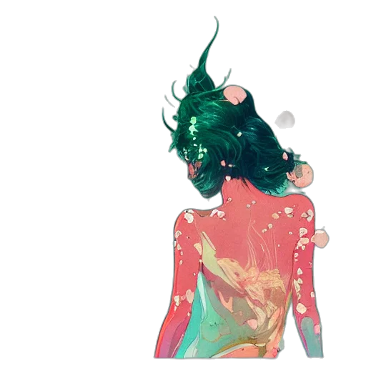 dress, jacket, mask, hair transparent PNG cut-out
