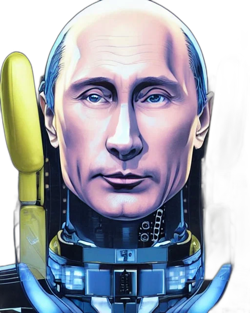 robot, face, mask, weapon, concept art, cyberpunk, comic book art, pixel art transparent PNG cut-out