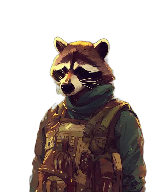 jacket, animal, weapon, staff transparent PNG cut-out