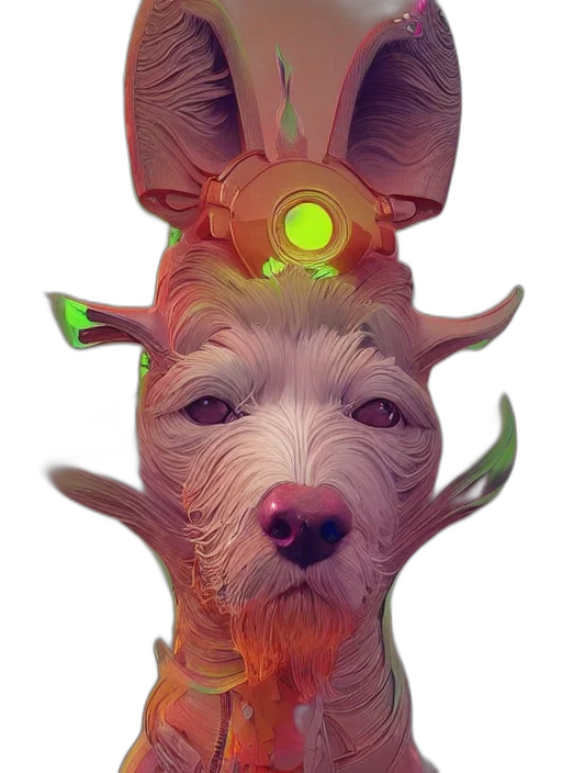 creature, animal, crown, staff, fantasy art, concept art, 3d render, watercolor transparent PNG cut-out