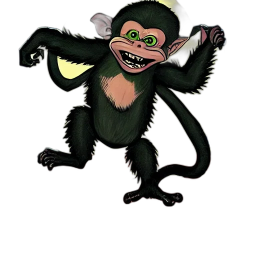 animal, staff, creature, concept art, cartoon, 3d render, pixel art, monkey transparent PNG cut-out