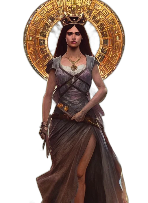 dress, jewelry, fantasy art, concept art, comic book art, photorealistic, golden, earth tones transparent PNG cut-out