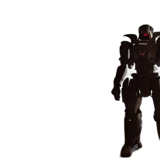 robot, weapon, concept art, 3d render, cyberpunk, pixel art, outer space, red transparent PNG cut-out