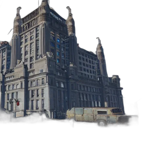 building, 3d render, concept art, photorealistic transparent PNG cut-out