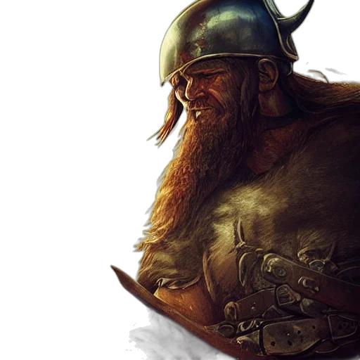 sword, face, fantasy art, concept art, comic book art, photorealistic, viking, dramatic transparent PNG cut-out