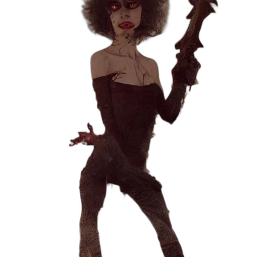 staff, creature, hair, weapon transparent PNG cut-out