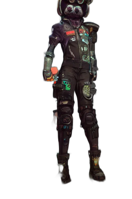 robot, jacket, staff, weapon transparent PNG cut-out