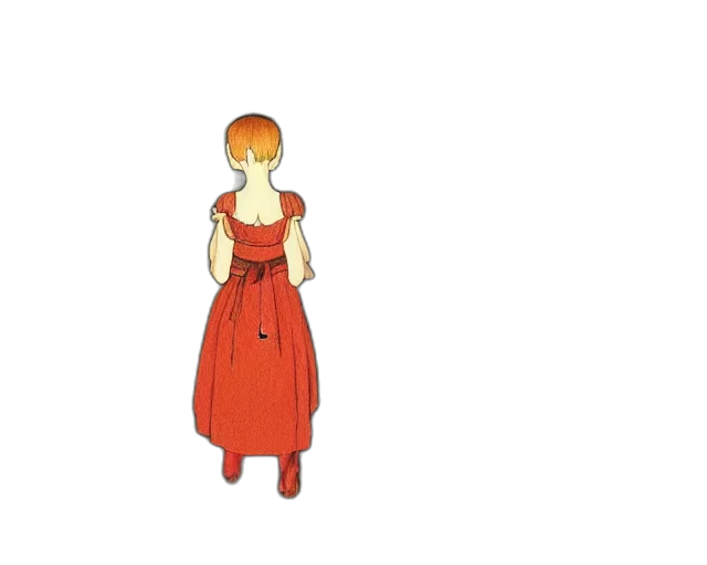 dress, jewelry, staff, hair transparent PNG cut-out