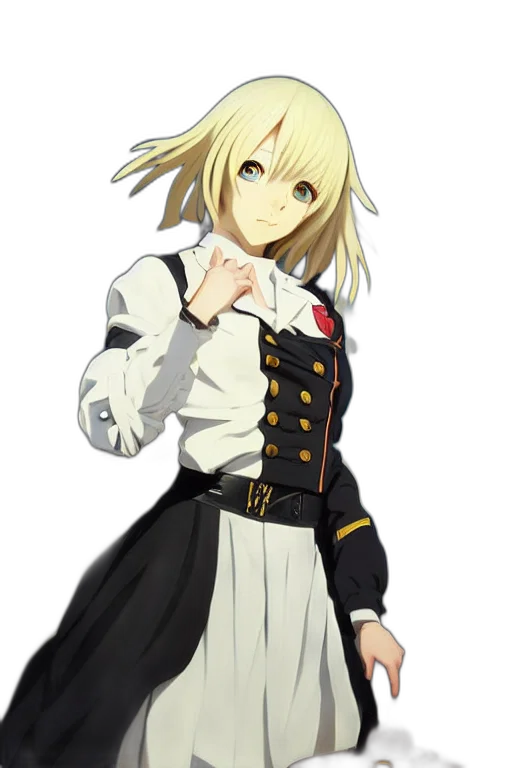 staff, dress, jacket, sword, anime, concept art, pixel art, cartoon transparent PNG cut-out