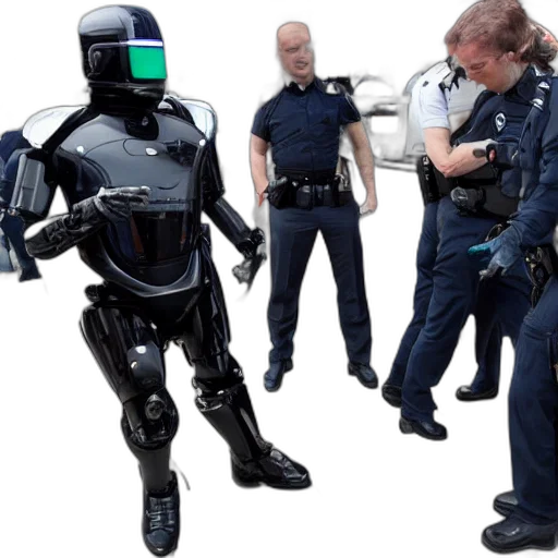 robot, concept art, cyberpunk, 3d render transparent PNG cut-out