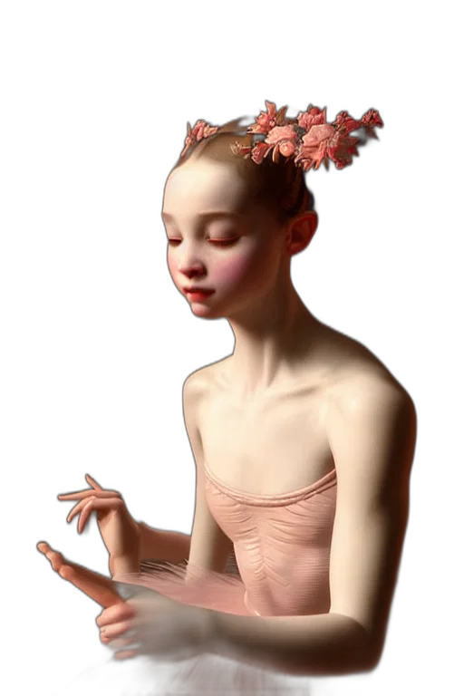 crown, flower, jewelry, dress, fantasy art, concept art, photorealistic, 3d render transparent PNG cut-out