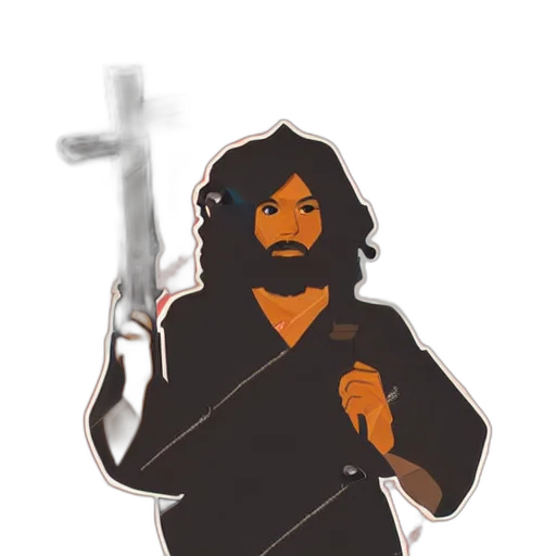 sword, weapon, pixel art, cartoon, concept art, comic book art, black, communist transparent PNG cut-out
