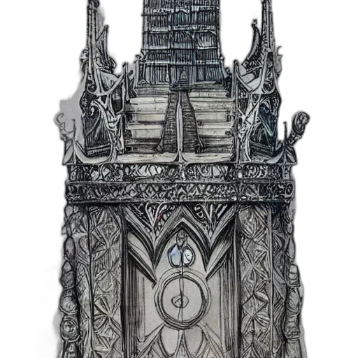 crown, building, furniture, jewelry, concept art, fantasy art, 3d render, watercolor transparent PNG cut-out