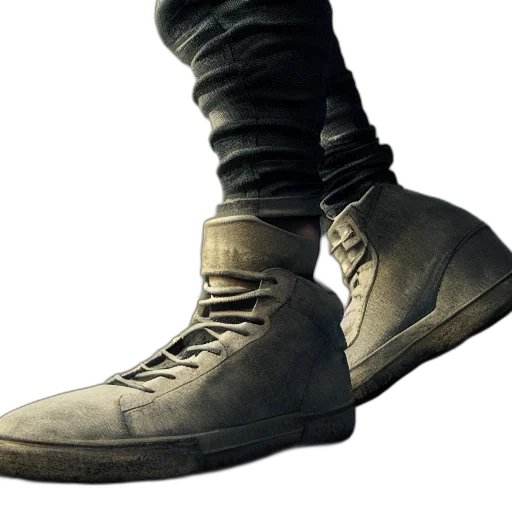 shoes, weapon, jacket, concept art transparent PNG cut-out