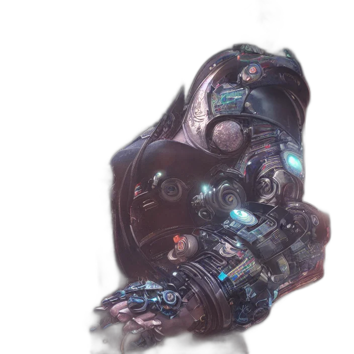 robot, creature, weapon, mask transparent PNG cut-out