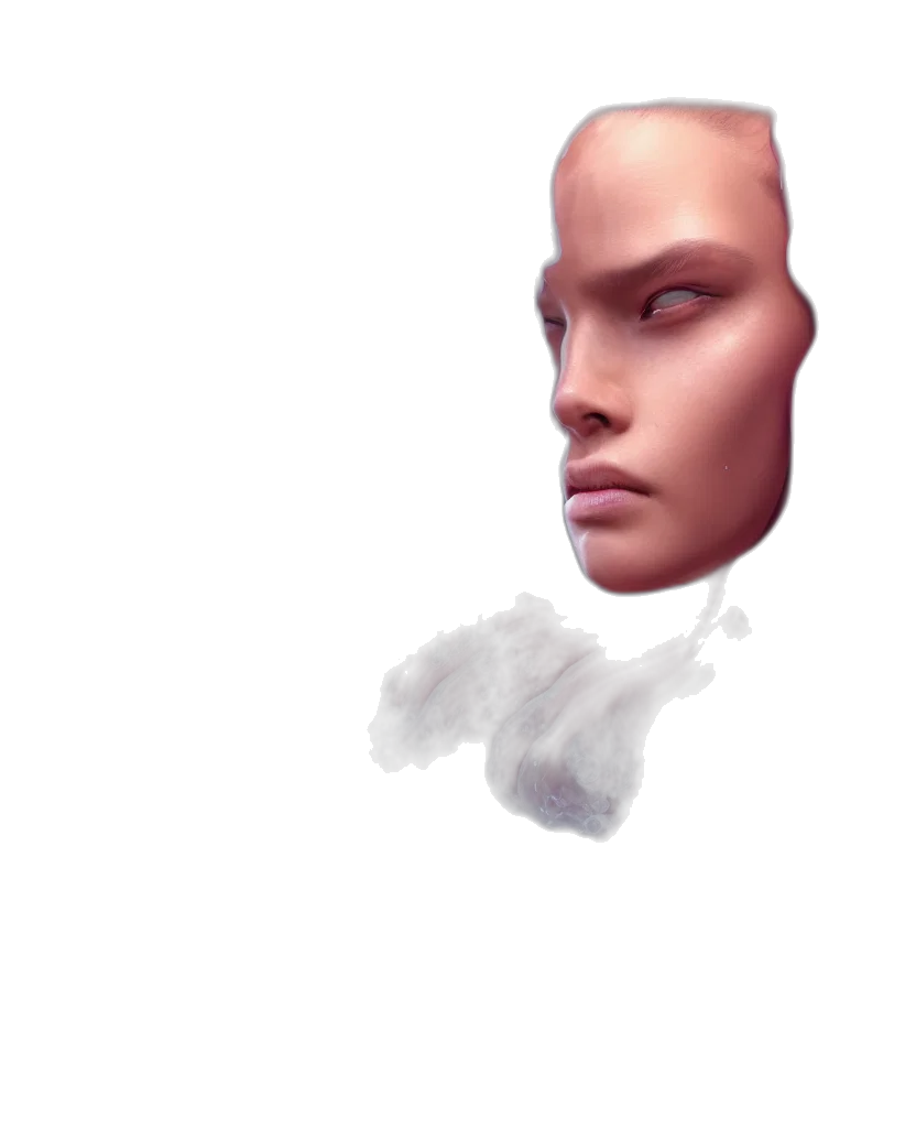 face, robot, mask, hair transparent PNG cut-out