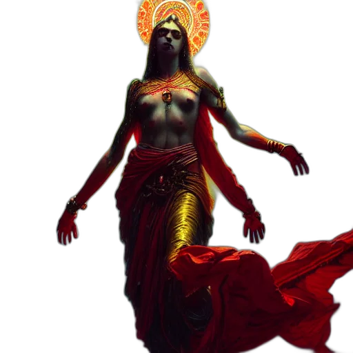 concept art, fantasy art, 3d render, pixel art, red, marana, slavic, goddess transparent PNG cut-out