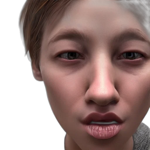 face, mask, photorealistic, 3d render transparent PNG cut-out