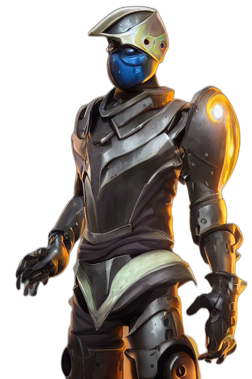 robot, mask, concept art, 3d render transparent PNG cut-out