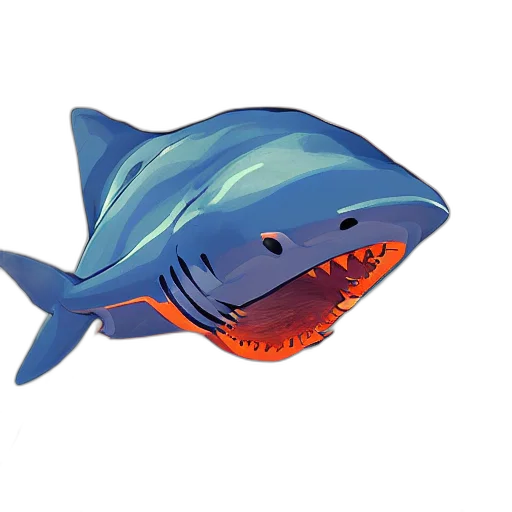 animal, creature, concept art, 3d render, pixel art, underwater, orange, striped transparent PNG cut-out