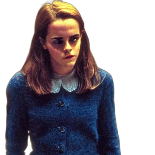 jacket, face, blue, still, emma, watson, silence, lambs transparent PNG cut-out