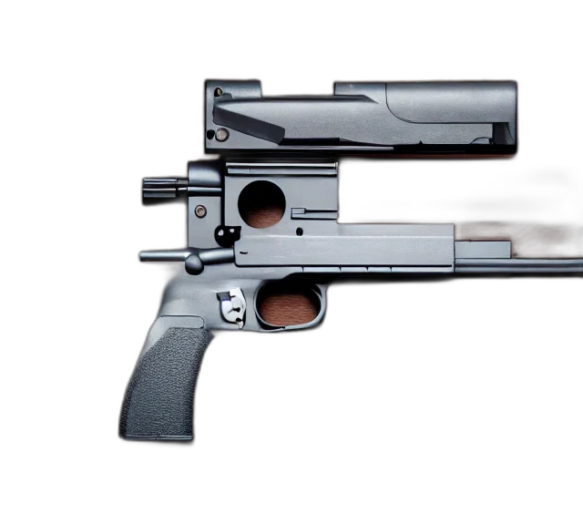 weapon, 3d render, photorealistic, concept art, photo, product, gun, designed transparent PNG cut-out