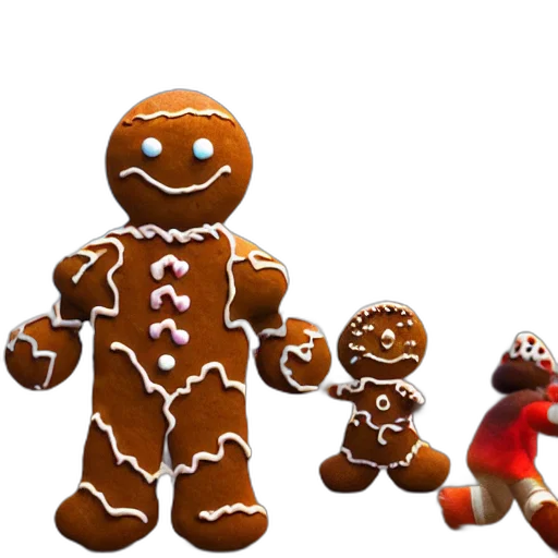 3d render, concept art, gingerbread, man transparent PNG cut-out