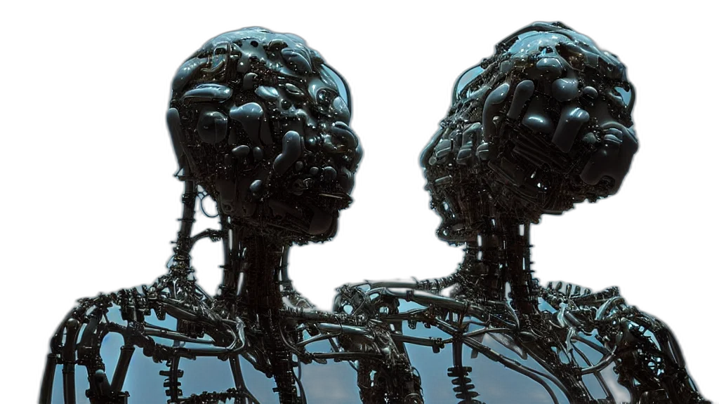 robot, cyberpunk, 3d render, concept art transparent PNG cut-out