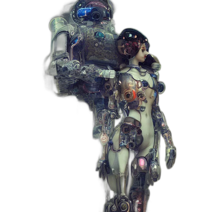 robot, staff, weapon, creature transparent PNG cut-out