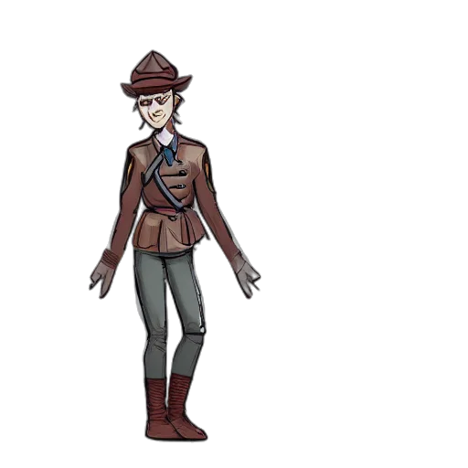 staff, hat, jacket, concept art transparent PNG cut-out